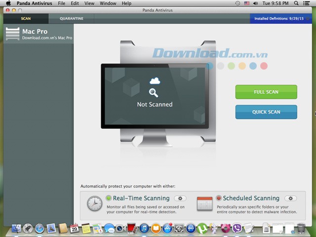 Các chế độ quét của Panda Antivirus cho Mac