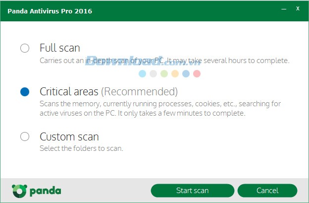 Các chế độ quét virus của Panda Antivirus Pro