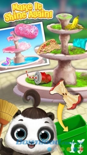 Gấu con cùng tham gia bảo vệ môi trường trong Panda Lu Baby Bear City cho Android