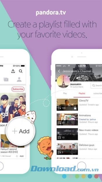 Tạo và quản lý playlist cá nhân trên PandoraTV