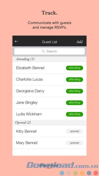 Theo dõi phản hồi RSVP