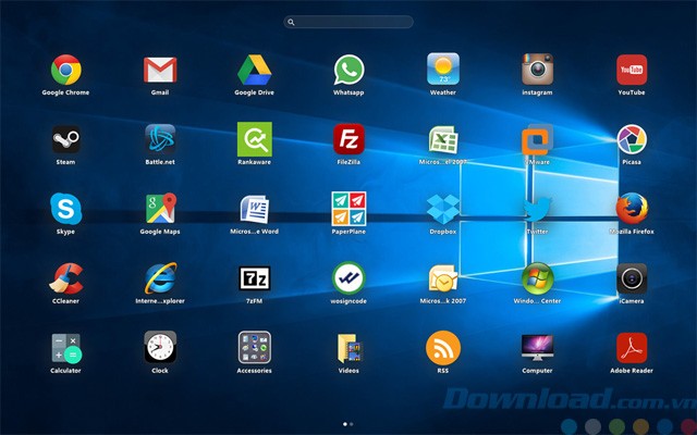 PaperPlane Smart Launch với thanh tìm kiếm