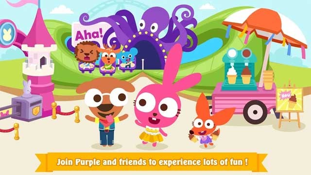 Cùng thỏ Purple Pink và những người bạn trải nghiệm công viên giải trí của Papo Town: Amusement Park