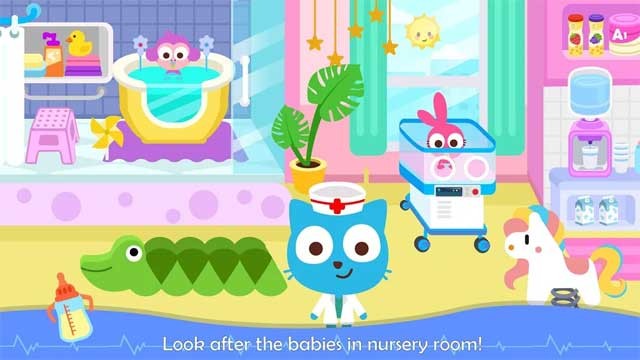 Chăm sóc những em bé mới chào đời trong phòng hộ sinh của Papo Town: Hospital