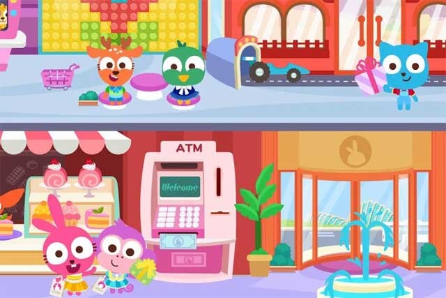 Đến khu trò chơi hoặc cây ATM để rút tiền và mua sắm thả ga