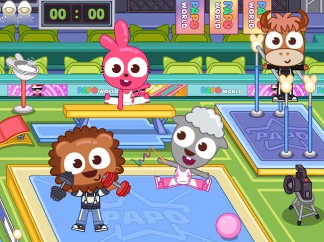 Tham gia đại học thể thao ở thị trấn Papo trong game Papo Town Sports Mee‪t