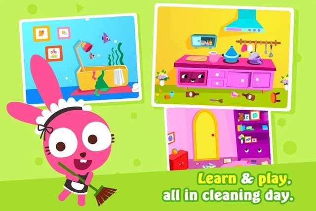 Vừa học vừa chơi với game mô phỏng dọn nhà Papo World Cleaning Day