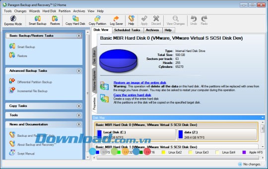 Paragon Backup & Recovery Home
