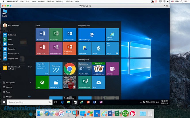 Giao diện Parallels Desktop