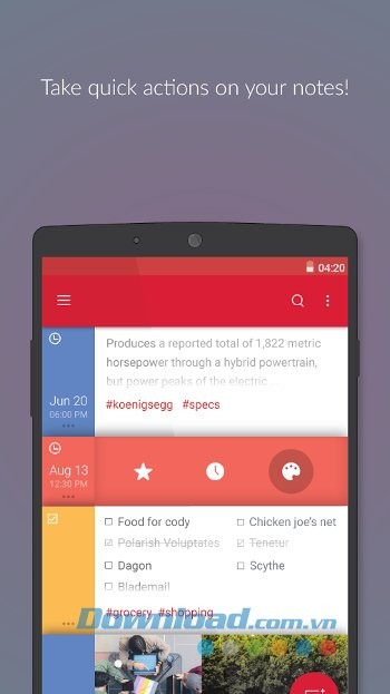 Thao tác nhanh chóng với Parchi