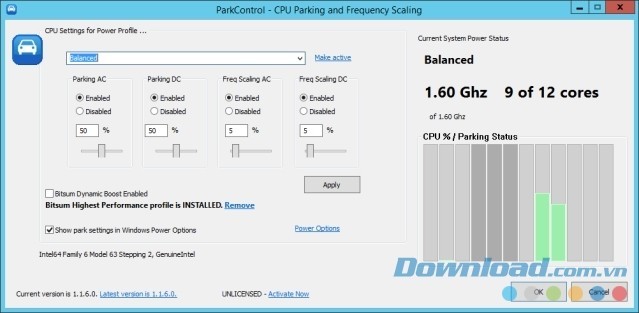 Giao diện chính của ứng dụng hệ thống ParkControl cho máy tính