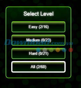 Chọn mức độ chơi