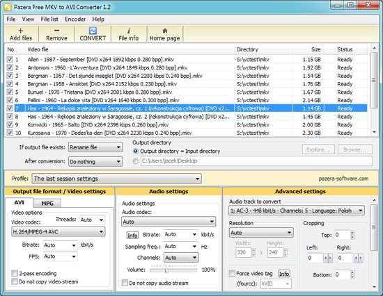 Pazera Free MKV to AVI Converter