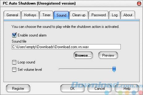 Cài đặt âm thanh cảnh báo