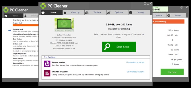 Giao diện PC Cleaner