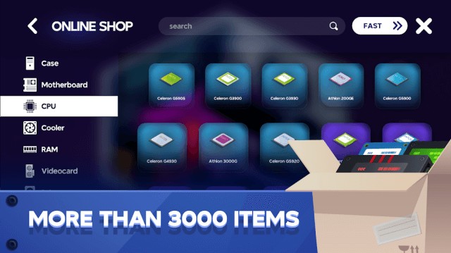 PC Creator 2 có hơn 3000 nghìn bộ phận liên quan đến máy tính để bạn lắp ráp