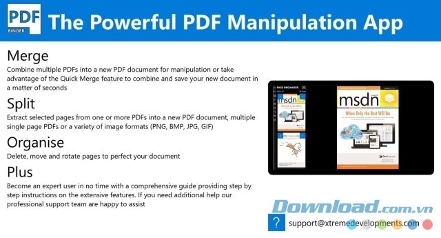 Tính năng chính của ứng dụng chỉnh sửa file tài liệu PDF Binder