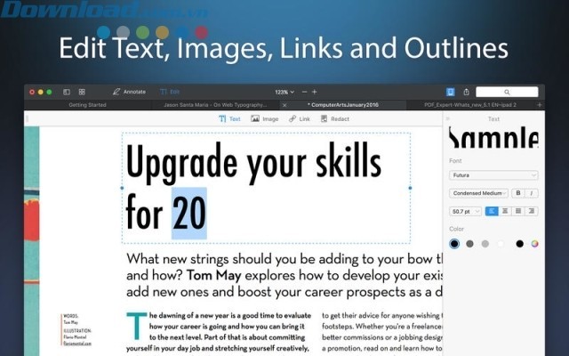 Chỉnh sửa văn bản, hình ảnh, link dễ dàng