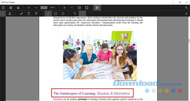 Giao diện PDF Drawer