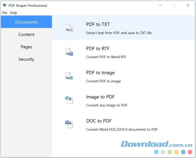 PDF Shaper Professional hỗ trợ chuyển đổi nhiều định dạng văn bản