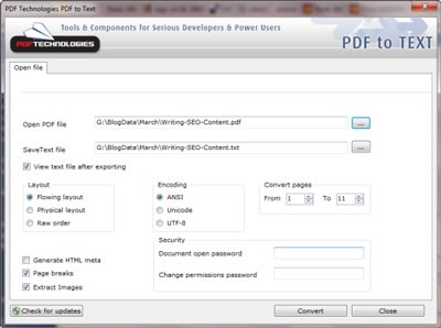 PDF Technologies PDF to Text