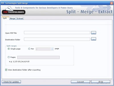 PDF Technologies Split Merge