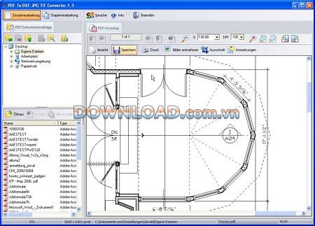 PDF to DXF JPG TIFF Converter