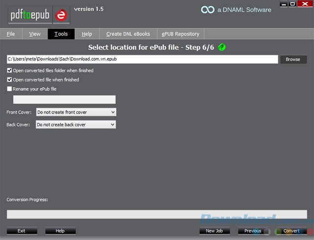 Chọn thư mục đầu ra