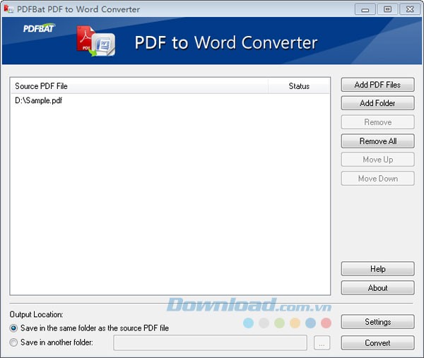 PDFBat PDF to Word Converter