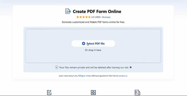 PDFgear web là công cụ chỉnh sửa và tạo biểu mẫu PDF trực tuyến