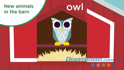 Mở cửa để nhận biết tên và hình dáng động vật tương ứng trong Peekaboo Barn cho iOS