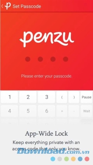 Bảo mật nhật ký Penzu cho Android bằng mật khẩu