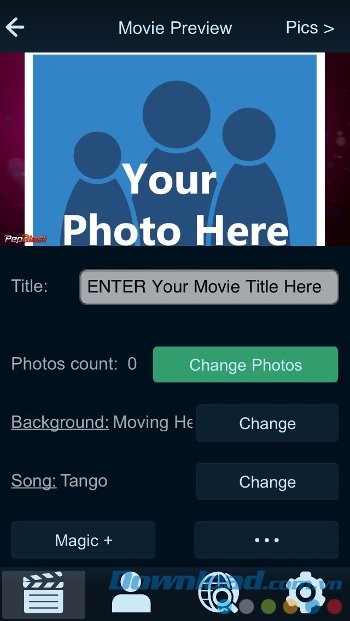 Thiết lập nhạc nền, hình nền