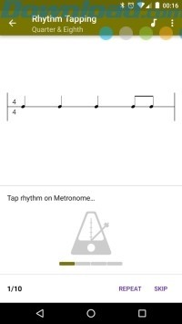 Nhấp theo nhịp ở bài tập metronome