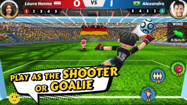 Chơi trong vai cầu thủ sút bóng hoặc thủ môn
