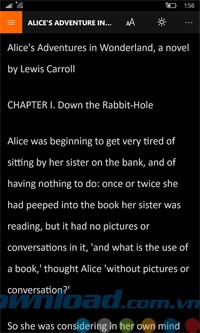 Giao diện trang sách trên điện thoại