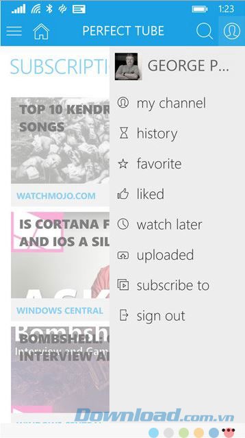 Các lựa chọn của ứng dụng