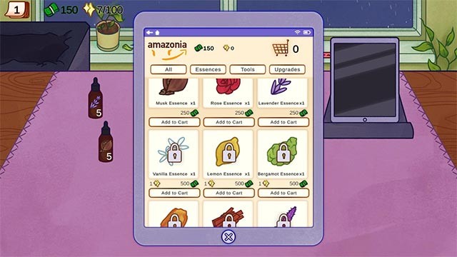 Mở khóa tinh chất và mùi hương mới khi tiến bộ trong Perfume Atelier game