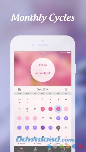 Theo dõi kỳ kinh nguyệt Period Tracker cho iOS