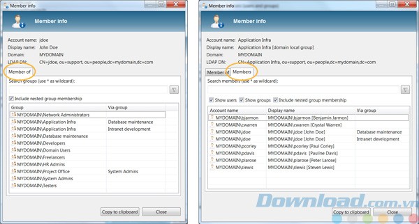Xem thông tin thành viên