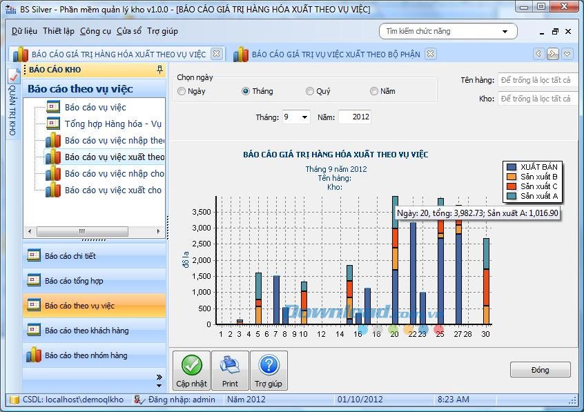 Phần mềm quản lý kho BS Silver
