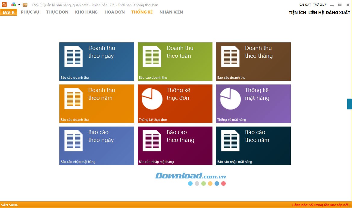 Phần mềm quản lý nhà hàng, quán cafe EVS-R