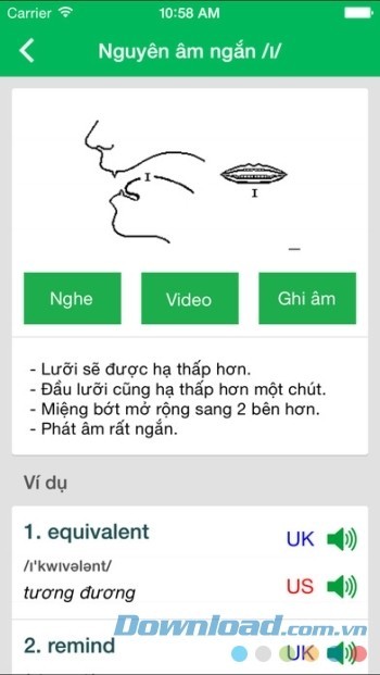 hướng dẫn các phát âm cùng với ví dụ kèm theo