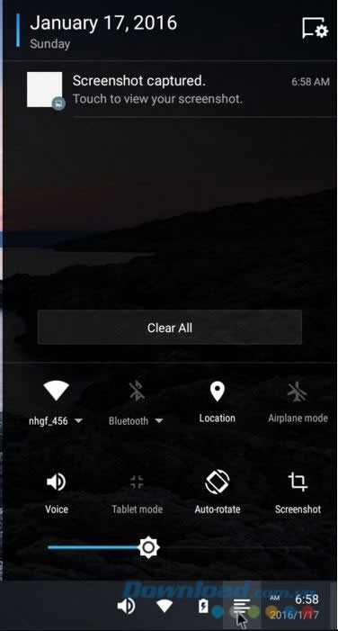 Lựa chọn bên góc phải màn hình