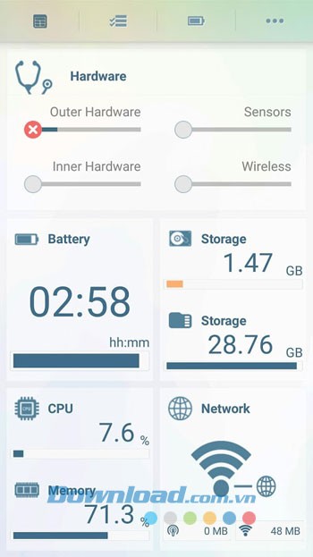 Giao diện ứng dụng Phone Doctor Plus