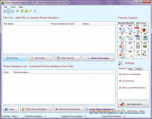 Phone Number Extractor Files