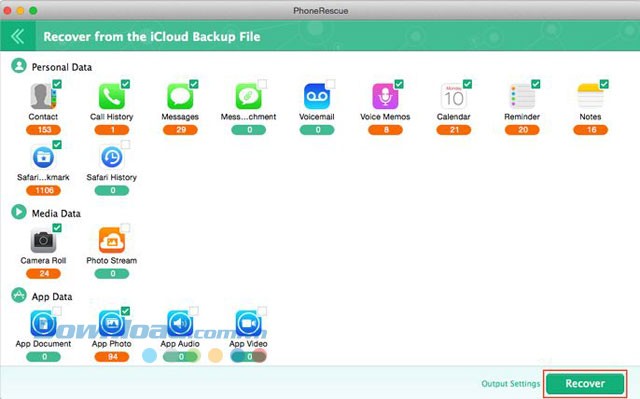 Khôi phục dữ liệu từ iCloud