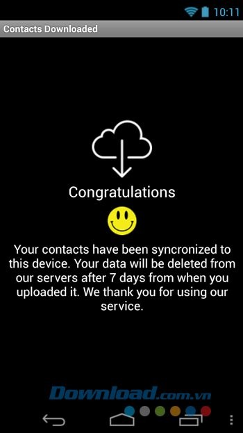 Tải xuống danh bạ từ đám mây với PhoneSwappr