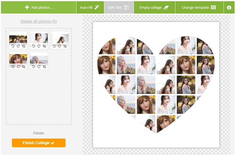Ghép nhiều bức ảnh thành hình trái tim