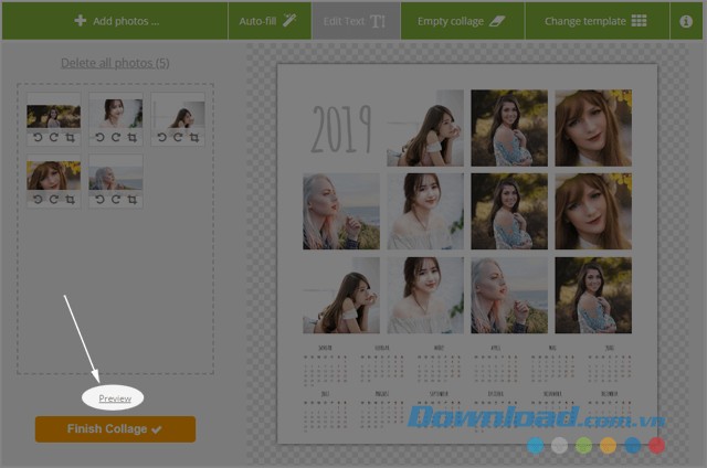 Chọn Preview để xem trước ảnh ghép